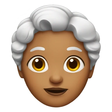 Brown granny with bun + meh  sticker