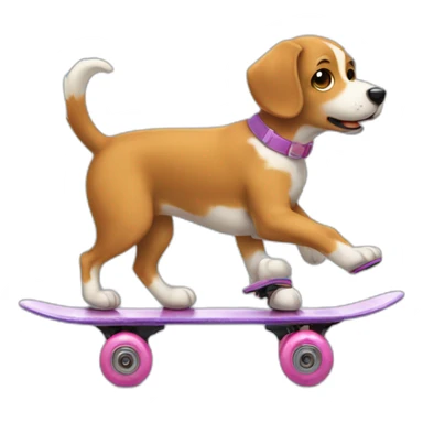 dog rollerskating sticker