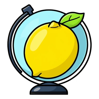 Globe in the shape of a lemon that says 7 Lemon sticker