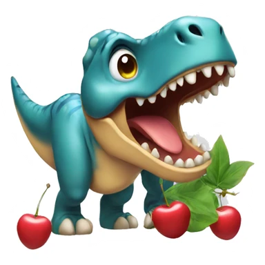 a dinosaur with cherrys   sticker