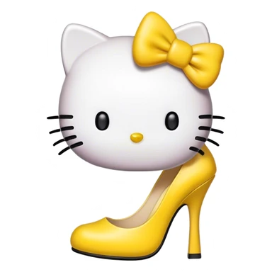 hello kitty in yellow heels sticker