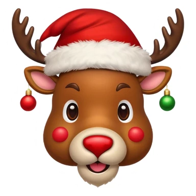Christmas reindeer face with christmas accessories sticker