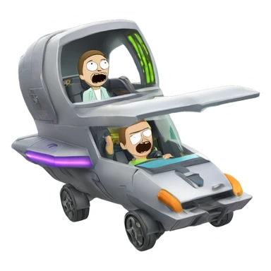 Hot wheel Rick and Morty flying in spaceship to citadel  sticker