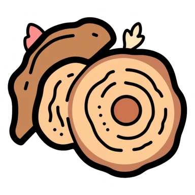 natural and renewable material: wood log with tree rings sticker