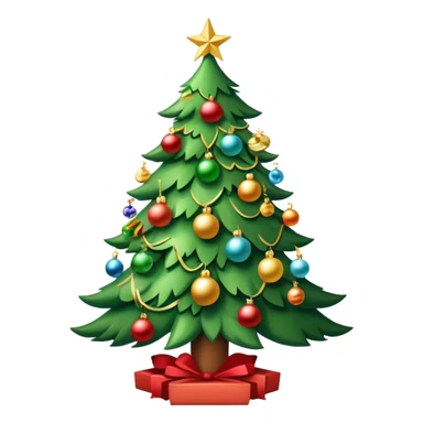 Christmas tree being decorated sticker