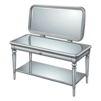 table with mirror sticker