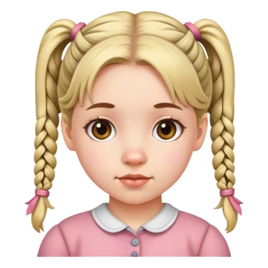 Cute young girl with pigtails sticker