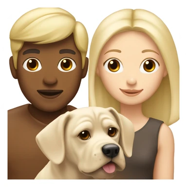 Blonde woman and blonde man with white dachshund and chocolate shar pei  sticker