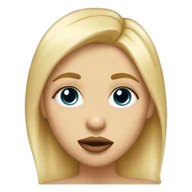 blonde girl kissy face sticker