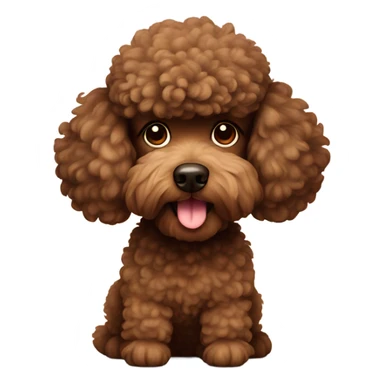 Brown fluffy poodle dog sticker