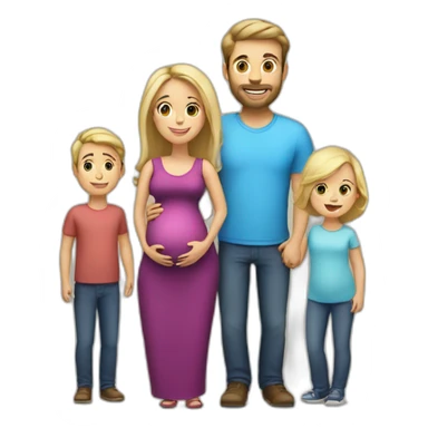 Family;brunet-dad,blonde-haired-mother-who-is-pregnant,blonde-haired- two years old-boy sticker
