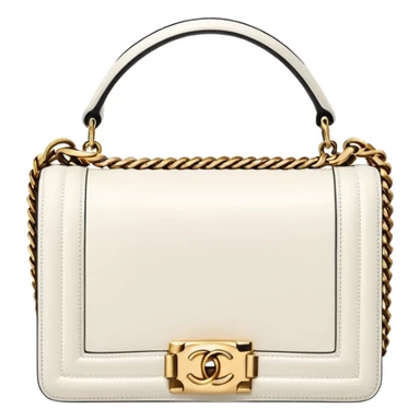 chanel le boy plain white bag gold hardware sticker