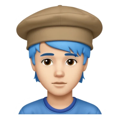 justin bieber, blue hair, hat sticker