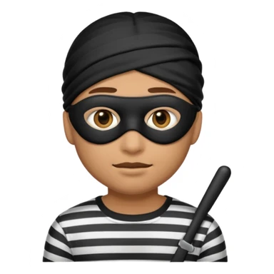 A theif robber emoji,Stripped shirt.eye mask. sticker
