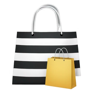 Shopping bags with black and white stripes sticker