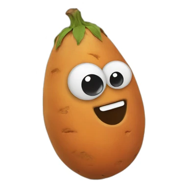 Sweet potato emoji with googly eyes  sticker