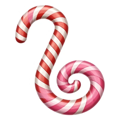 Red and pink swirled candy cane sticker