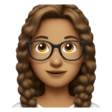 a brown haired girl with glasses sticker
