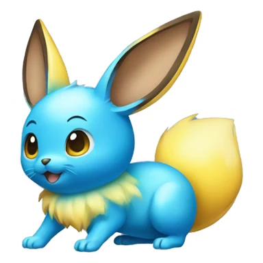 Shiny Colorful Yellow Blue Electric Mouse Eevee sticker