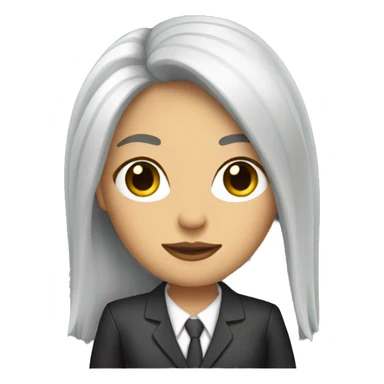 Female defense attorney with long black hair sticker