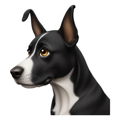 Black dog with pointed ears sticker