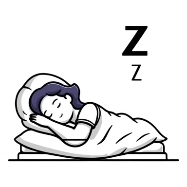 girl sleeping with Z symbols floating above her sticker