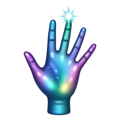 hand silhouette with small sparkles around sticker