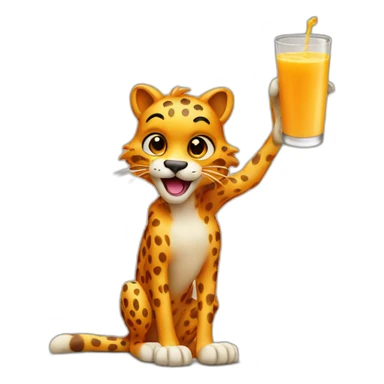 chester cheetah with orange milk sticker