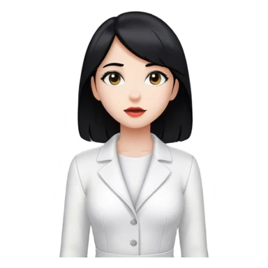 Girl with black hair white going down elevator  sticker