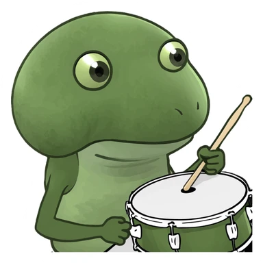 Mashroom playing drums on its head sticker
