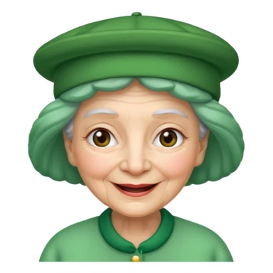 grandma with green hat sticker