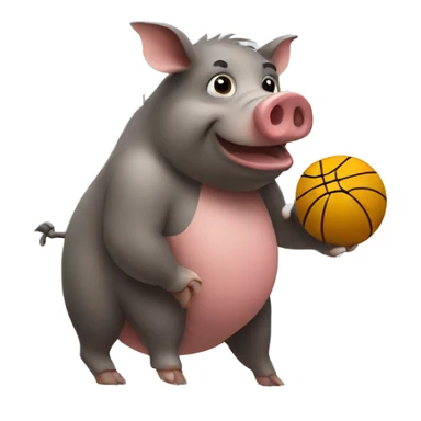 hog holding a ball sticker