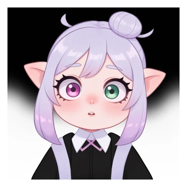 pastel horror profile picture, cute, expressive, minimal, black color palette, variation 2 sticker