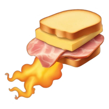 ham and cheese sandwich on fire sticker