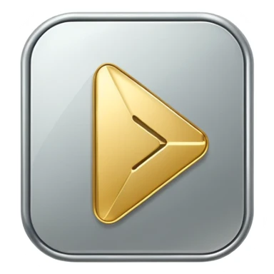 golden play button with silver edges sticker