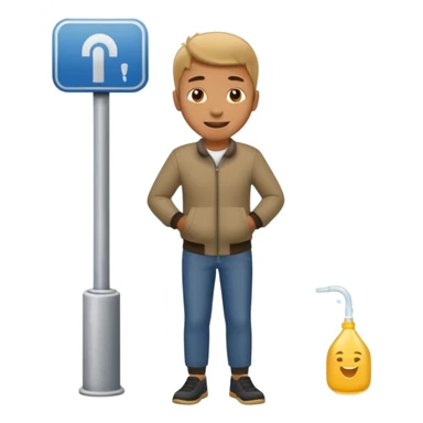 Man urinating on street sticker