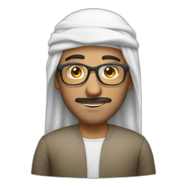 An Arab man wearing glasses sticker