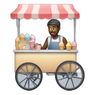 man selling ice cream cart sticker