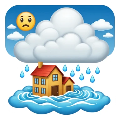 flood with wrong sign to clouds sticker