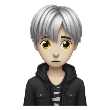 gothic sad boy sticker