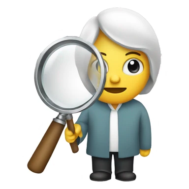 A person with magnifying glass sticker
