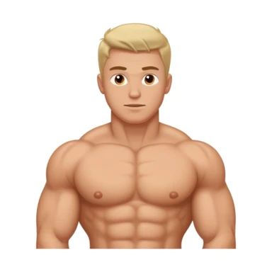 A muscular shirtless white man with wide and very puffy areolas and nipples sticker