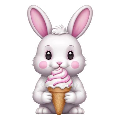 Bunny with ice cream sticker