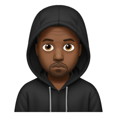 kanye west with black hoodie sticker