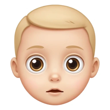 flat baby face with big eyes sticker