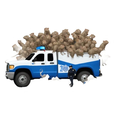 A truck of cops full of rats sticker