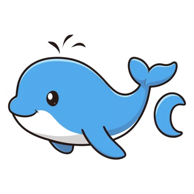 A friendly whale sticker