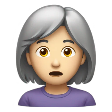 asian worried sticker