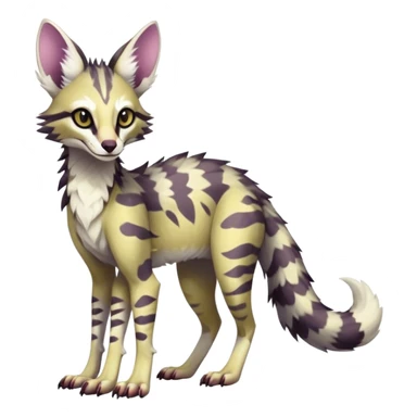 Feral Rare Fantasy light vibrant pastel warm-colored Vernid-Sergal-Genet-species by LiLaiRa, random markings, tufted ears, full body, 4 legs sticker