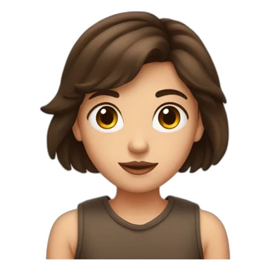 fille brune avec yeux des coeurs sticker